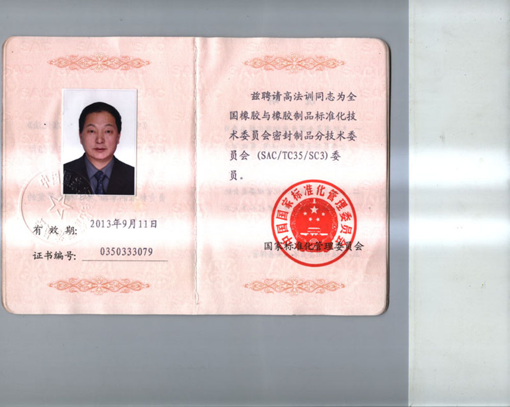 全国橡胶与橡胶制品标准化技术委员会委员